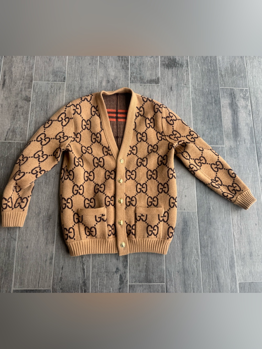 Authentic Gucci oversized reversible cardigan sweater